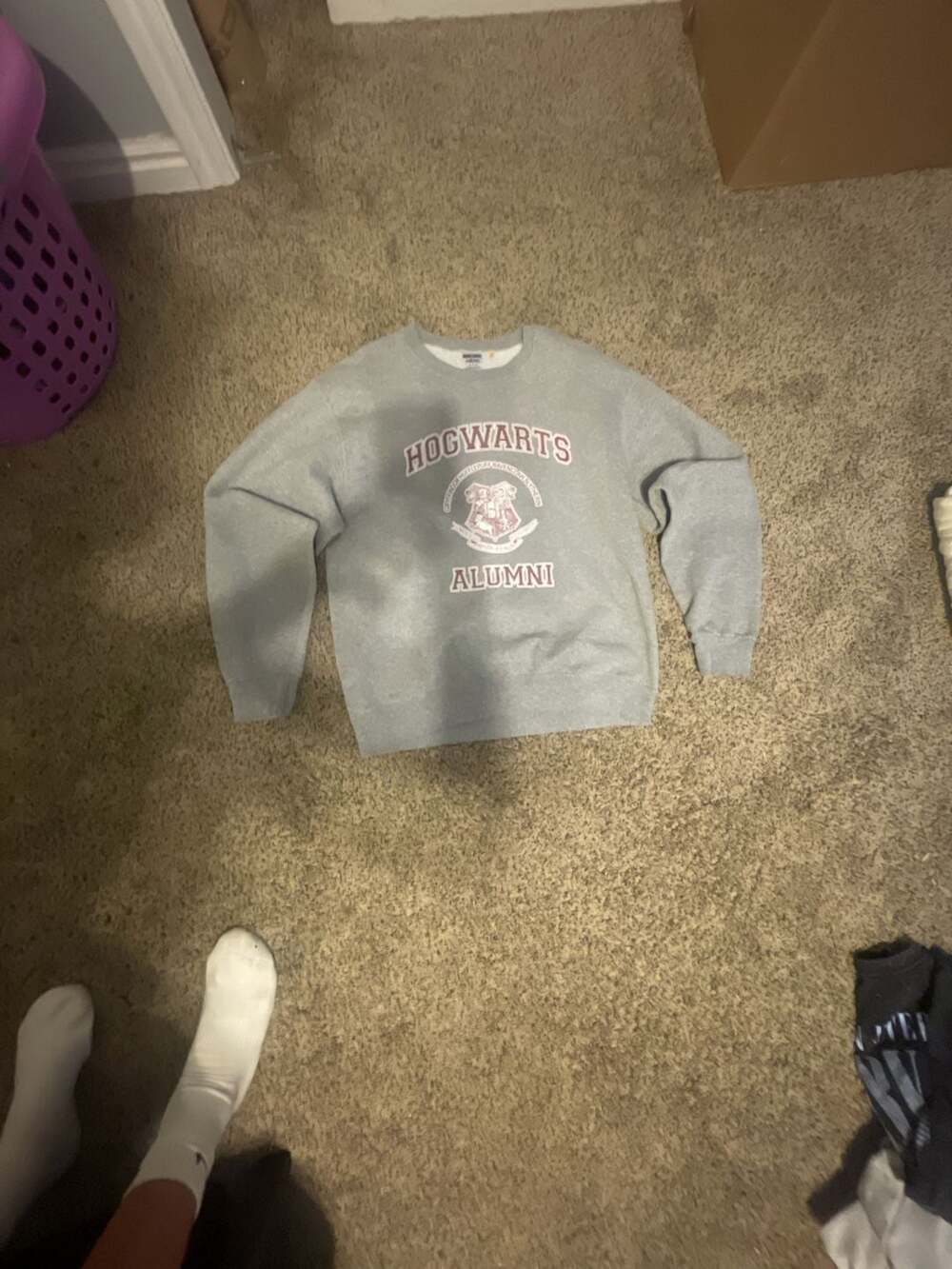 Jerzees Nublend Hogwarts Alumni Graphic Crewneck Sweatshirt Gray Medium